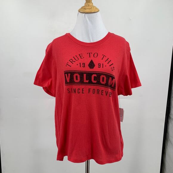 Volcom T Shirt Women S Small True To This Graphic Cotton Short Sleeve Boxy *READ - Picture 2 of 13